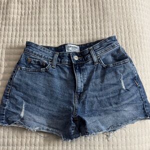 Denizen from Levi's Mid-Rise Distressed Blue Denim Cutoff Shorts